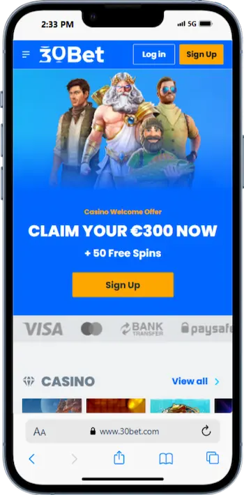 30Bet Casino Download Mobiele App